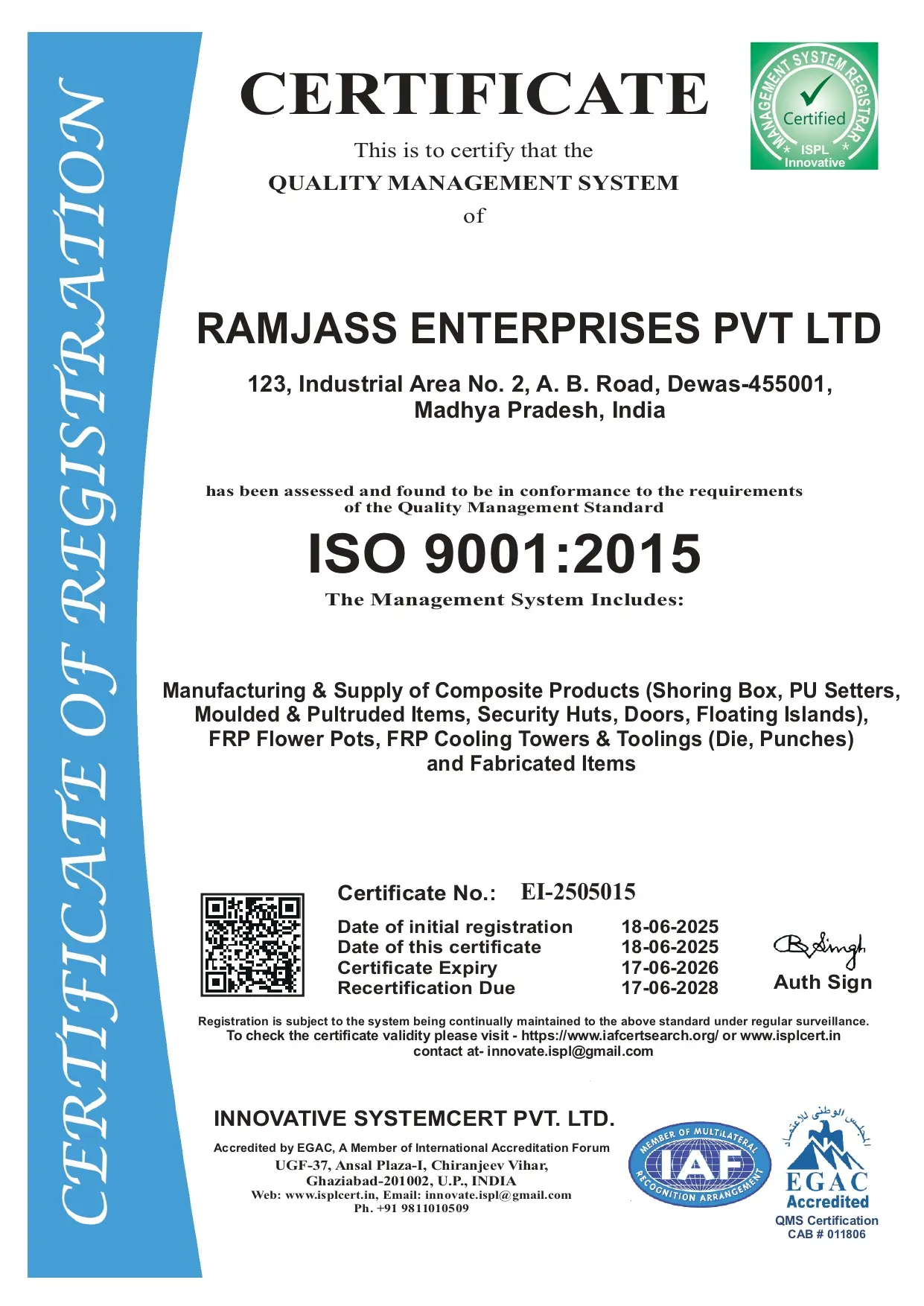 Ramjass Enterprisesn Certificate